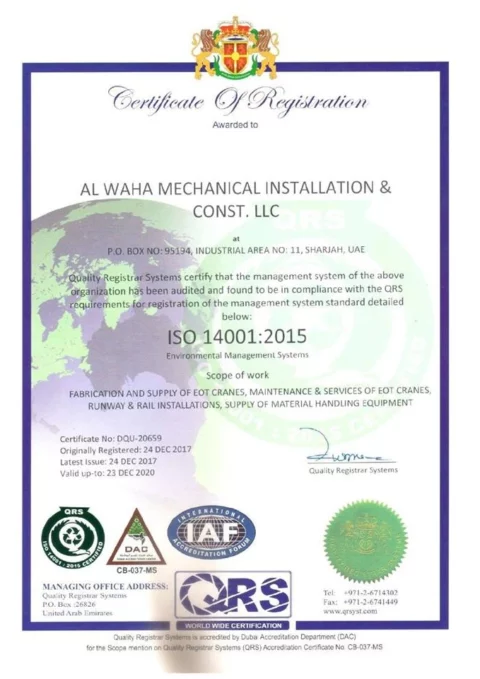 Certificate Al waha